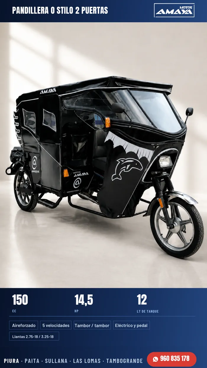 Mototaxi Pandillera 2 puertas · delfín